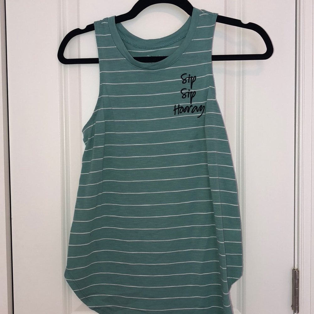 Green Shirt with white stripes